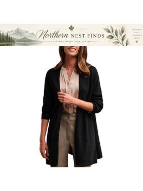Women's Open Front Long Knitted Cardigan Lightweight Fall Sweater